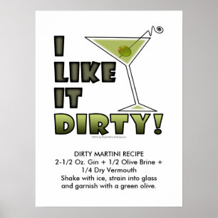 Affiche JE L'AIME SALE ! cocktail sale de 18x24 Martini