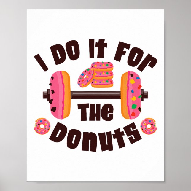 Affiche Je le fais pour les donuts Workout musculation Fit (Devant)