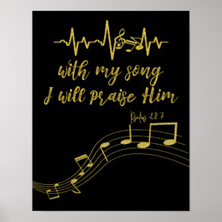 Affiche Je le louerai avec la chanson KJV Bible Verse