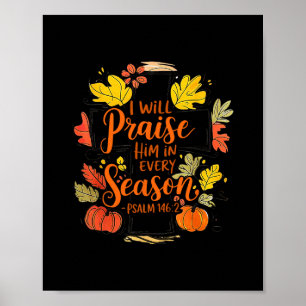 Affiche Je le louerai en toute saison automne chrétien