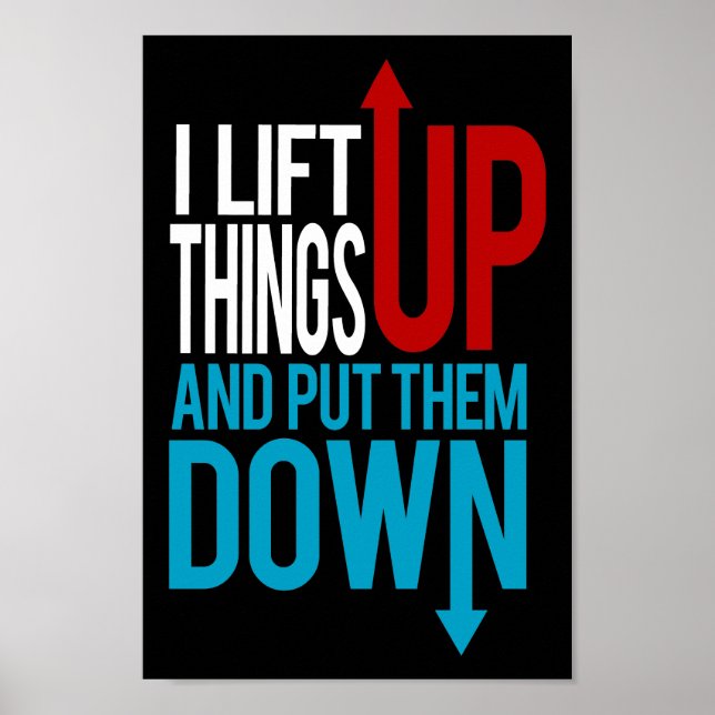 Affiche Je lève les choses drôle Gym Rat (Devant)