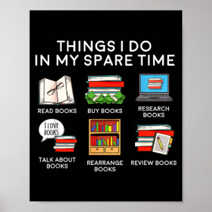 Affiche Je lis des livres pendant mon temps libre