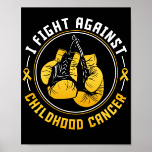 Affiche Je lutte contre les gants de boxe contre le cancer