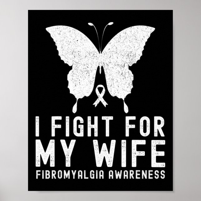 Affiche Je Lutte Pour Mon Épouse Fibromyalgie Mois B (Devant)
