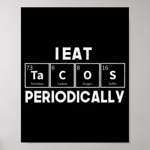 Affiche Je mange des tacos périodiquement Jeu de mots sur 