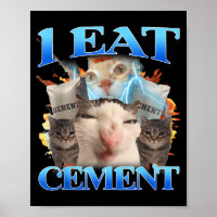 Je mange du ciment Mème de chat drôle Hommes Femme