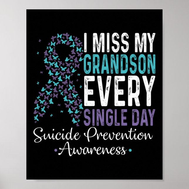 Affiche Je Manque Mon Petit-Fils Tous Les Jours - Suicide  (Devant)