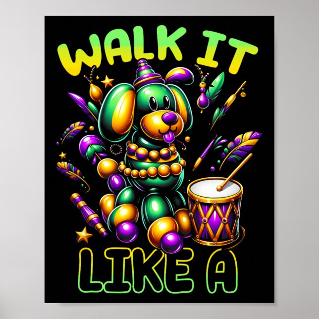 Affiche Je marche comme un chien de perles Mardi Gras Fatt (Devant)