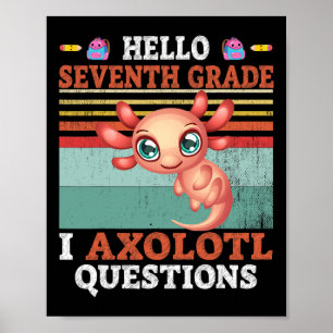 Affiche Je me pose des questions sur l'Axolotl Bonjour la