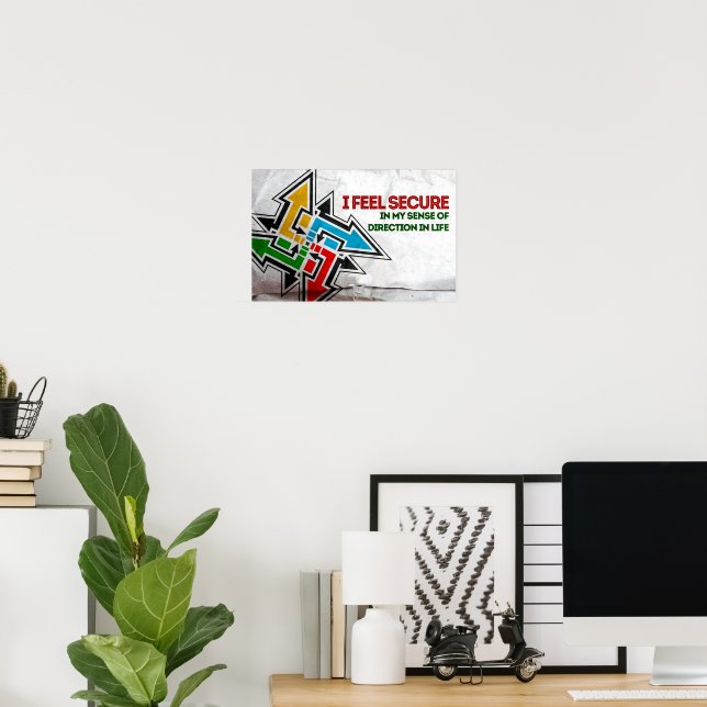Affiche "Je me sens en sécurité" Motivation Affirmation (Bureau à domicile)