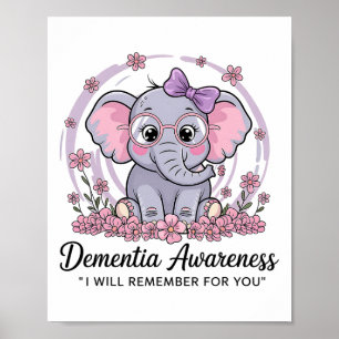 Affiche Je me souviens pour vous Éléphant mignon Sensibili