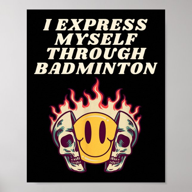 Affiche Je Me Suis Express Par La Navette De Raquettes Bad (Devant)