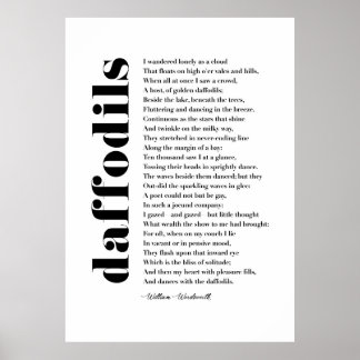 Affiche Je me suis promené seul comme un nuage par William