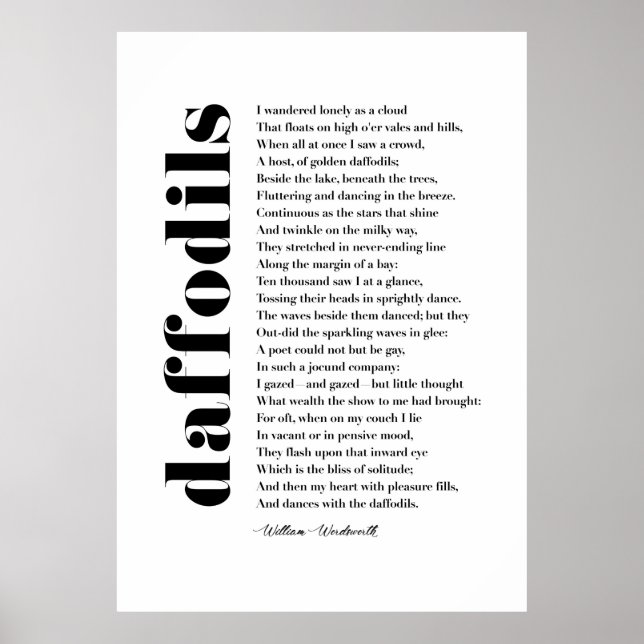 Affiche Je me suis promené seul comme un nuage par William (Devant)