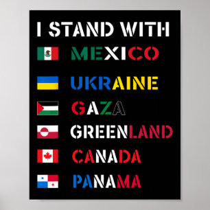 Affiche Je me tiens avec Canada Groenland Mexique Panama G