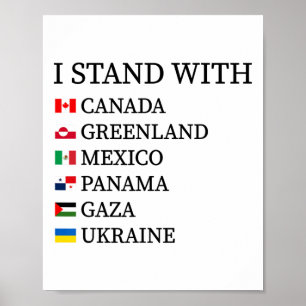 Affiche Je me tiens avec Canada Groenland Mexique Panama G