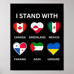 Affiche Je me tiens avec Canada Groenland Mexique Panama G