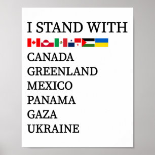 Affiche Je me tiens avec Canada Groenland Mexique Panama G