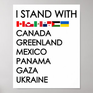 Affiche Je me tiens avec Canada Groenland Mexique Panama G