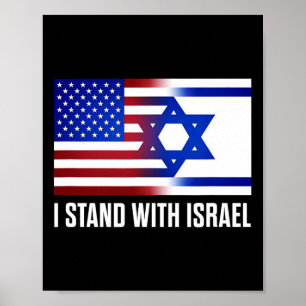 Affiche Je me tiens avec Israël T Shirt patriotique Usa et
