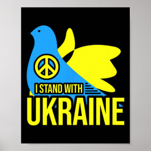Affiche Je me tiens avec la chemise Ukraine drapeau Ukrain
