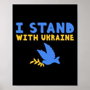 Affiche Je me tiens avec la colombe de la paix pro-Ukraine