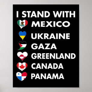 Affiche Je me tiens avec le Canada Groenland Mexique Panam