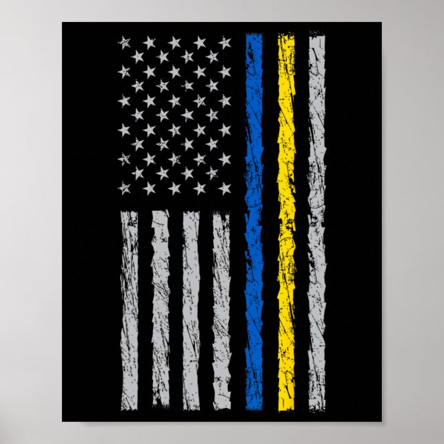 Affiche Je me tiens avec le drapeau de l'Ukraine Drapeau a (Devant)