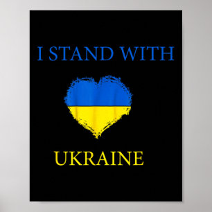 Affiche Je me tiens avec le maillot de l'Ukraine Drapeau u