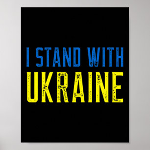 Affiche Je me tiens avec le maillot de l'Ukraine, soutien 