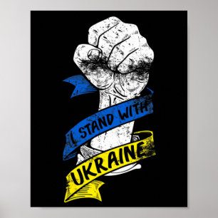 Affiche Je me tiens avec le ruban de pouvoir du drapeau de
