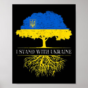 Affiche Je me tiens avec l'Ukraine 2025 Chemises Drapeau u