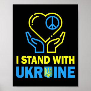 Affiche Je me tiens avec l'Ukraine Chemises du drapeau ukr