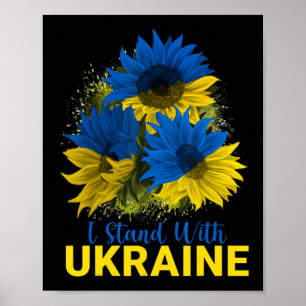 Affiche Je Me Tiens Avec L'Ukraine Drapeau De Tournesol Pa