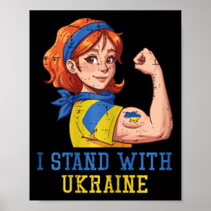 Affiche Je me tiens avec l'Ukraine Femme forte Femmes inéb