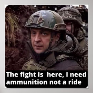 Affiche Je me tiens avec l'Ukraine, je me tiens avec Zelen