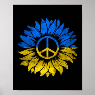 Affiche Je me tiens avec l'Ukraine Paix Tournesol Ukraine