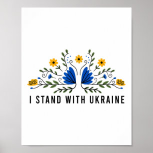 Affiche Je Me Tient Avec Ukraine Ukraine Ukraine Drapeau T