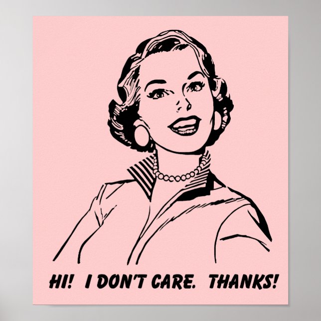 Affiche Je m'en fiche ! Merci ! Symbole drôle de l'affiche (Devant)