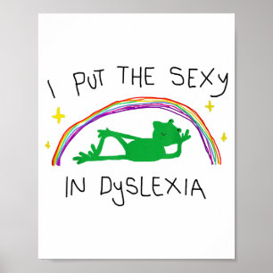 Affiche Je Mets Le Y Dans Dyslexie Drôle Cute Grenouille D