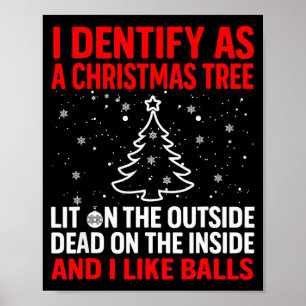 Affiche Je m'identifie comme un arbre de Noël allumé à l'e