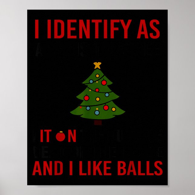 Affiche Je m'identifie comme un lot d'arbres de Noël à l'e (Devant)
