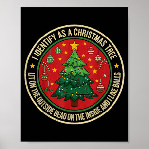 Affiche Je m'identifie comme un sapin de Noël allumé à l'e