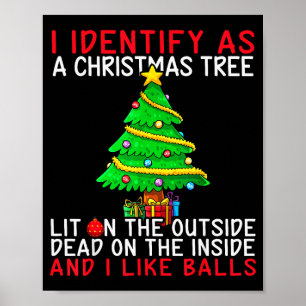 Affiche Je m'identifie comme un sapin de Noël allumé à l'e