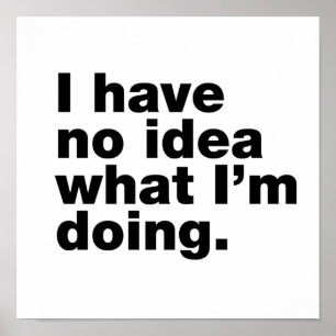 Affiche Je n'ai aucune idée de ce que je fais