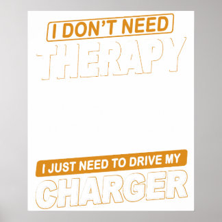 Affiche JE N'AI PAS BESOIN DE THÉRAPIE Dodge Charger 1971