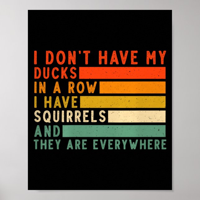 Affiche Je N'ai Pas De Canards En Rangée J'ai Des Écureuil (Devant)