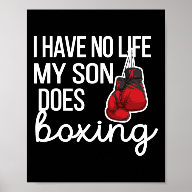 Affiche Je N'Ai Pas De Vie Drôle Boxe Maman Boxer Mère (Devant)