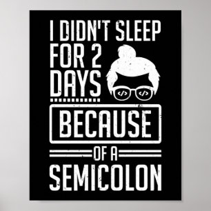 Affiche Je n'ai pas dormi le codage du programmeur Semicol