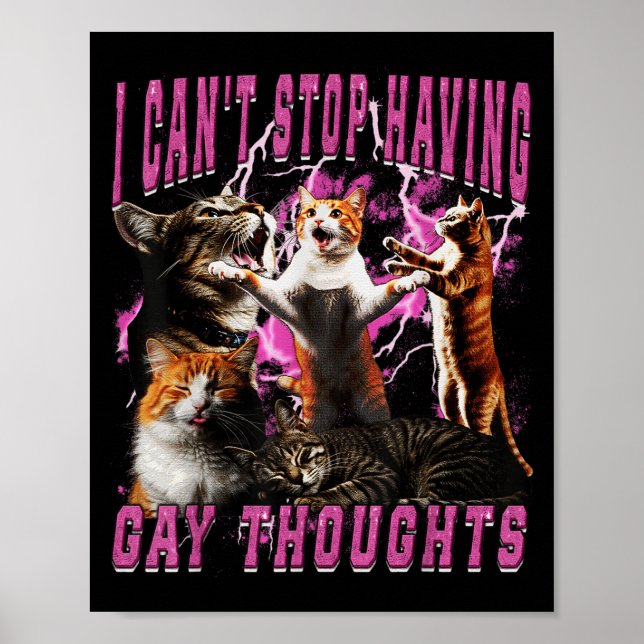 Affiche Je n'arrête pas d'avoir des pensées gay Mème de ch (Devant)